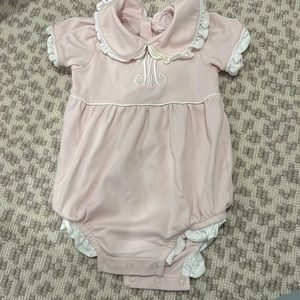 Pink embroidered onesie